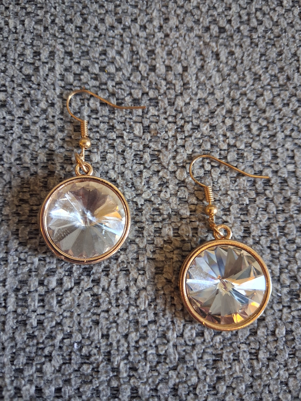 Gold-Tone Clear Crystal Drop Earrings - Women Jewelry